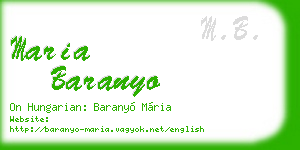 maria baranyo business card